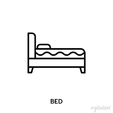 Bed Icon Vector Bed Sign Symbol Wall
