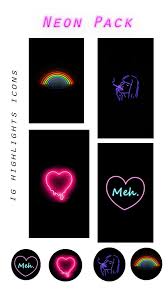 Pink Neon Sign Instagram Icons