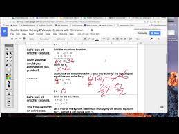Guided Notes Solving Systems By