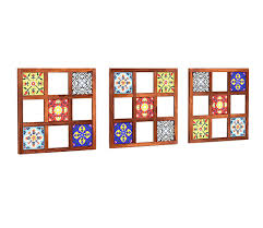 Buy Bohemian Set Of 3 Mirror With Frame