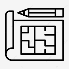 Building Plan Line Icon Vector