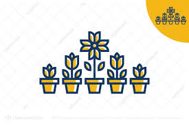 Flower Garden Line Art Logo