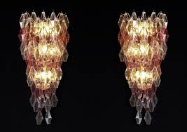 Clear Murano Glass Wall Chandeliers