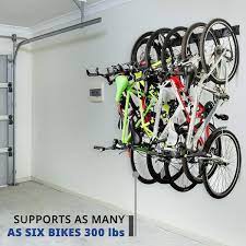 Raxgo Garage Bike Rack Wall Mounted Bicycle Storage Hanger 6 Adjustable Hooks
