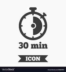 Timer Sign Icon 30 Minutes Stopwatch