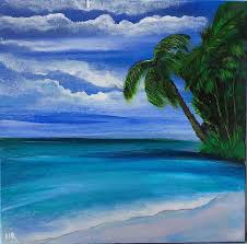 Tropical Beach Painting By Valentyna