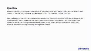 Ionization Equation Of Perchloric Acid