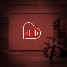 Heart Dumbbell Neon Sign Gym Fitness