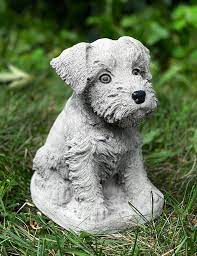 Schnauzer Sitting Figurine Outdoor