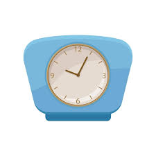 Retro Clock With Bright Blue Frame And