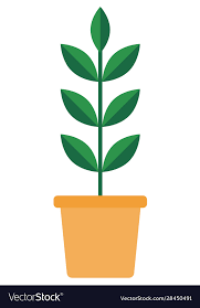 Green Plant In A Ceramic Pot Icon Flat