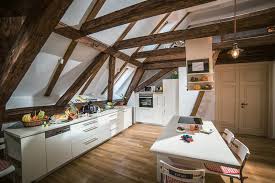 modern interiors with exposed ceiling beams