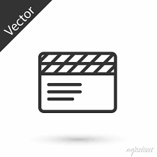 Grey Line Clapper Icon Isolated