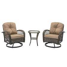 Homefun 3 Piece Wicker Outdoor Bistro