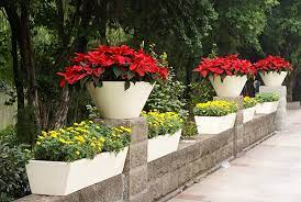 Outdoor Planter With Artificial Flowers