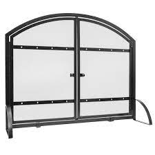 Pleasant Hearth Fa338s Harper 39 1 Panel Fireplace Screen With Doors Antique Black