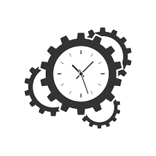 Clock Gear Icon Stock Vector By