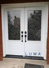 White Steel Doors With Wrought Iron