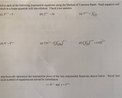 Following Exponential Equations Chegg