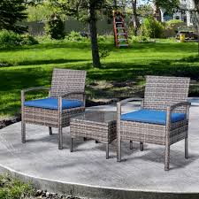 Rattan Wicker Coffee Set Garden Chairs