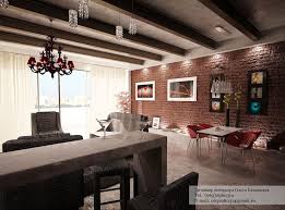 Red Exposed Brick Wall Interior