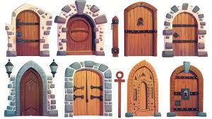 Isolated Medieval Wooden Doors