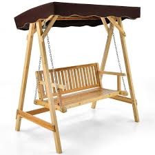 Wooden Garden Canopy Patio Swing