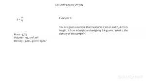 Calculate Mass Density Chemistry