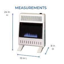 Procom 20 000 Btu Natural Gas Ventless Blue Flame Gas Wall Heater With Base Feet T Stat Control White