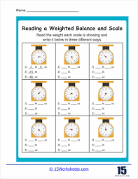 Reading Balances And Scales Worksheets