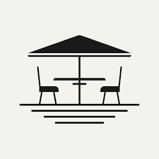Terrace Cafe Line Art Logo Icon Design