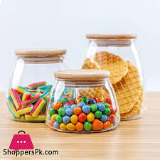Buy 3 Piece Glass Jars Canisters Set
