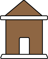 Brown Color Home Icon In Flat Style