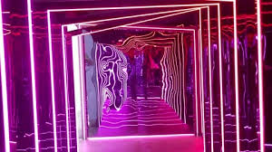 Mirror Wall Tunnel With Pink Led