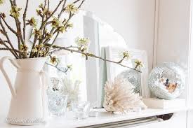 Spring Mantel Decoration With Cherry