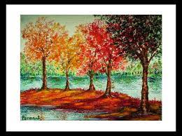 Oil Pastel Landscape Tree Art