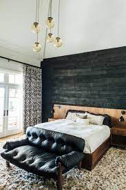 Master Suite With Charred Accent Wall