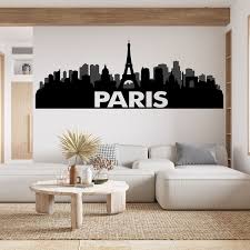 Paris City Skyline Wall Art Decal Vinyl