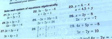 Answer Algebraically Solve