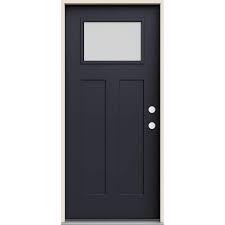 Black Fiberglass Prehung Front Door