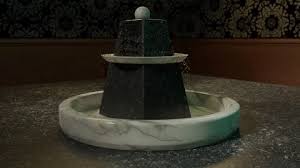 Animation Of Stone Indoor Fountain With