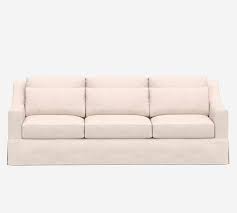 York Slope Arm Slipcovered Deep Seat Side Sleeper Sofa With Bench Cushion Down Blend Wrapped Cushions Performance Heathered Basketweave Platinum