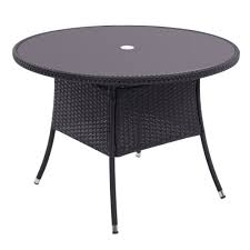 Black Rattan Outdoor Garden Table