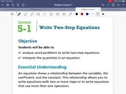 Lesson 5 1 Write Two Step Equations