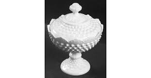 Hobnail Milk Glass Tall Footed Candy