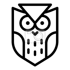 Coat Of Arms Of An Owl Icon Outline