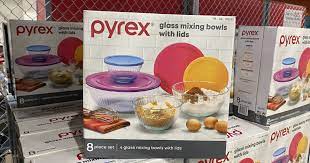Pyrex Glass Mixing Bowls W Lids 8