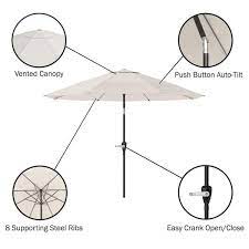 Aluminum Patio Umbrella With Auto Tilt