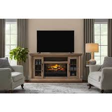 Home Decorators Collection Madison 68 In Freestanding Electric Fireplace Tv Stand In Natural Rustic Oak