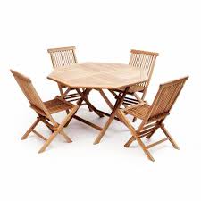 Teak Garden Furniture Set 4 Chairs